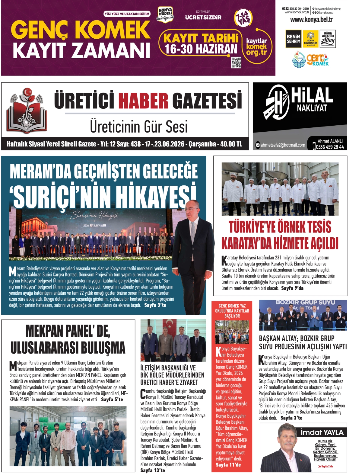 ÜRETİCİ  HABER  GAZETESİ  17.06.2026