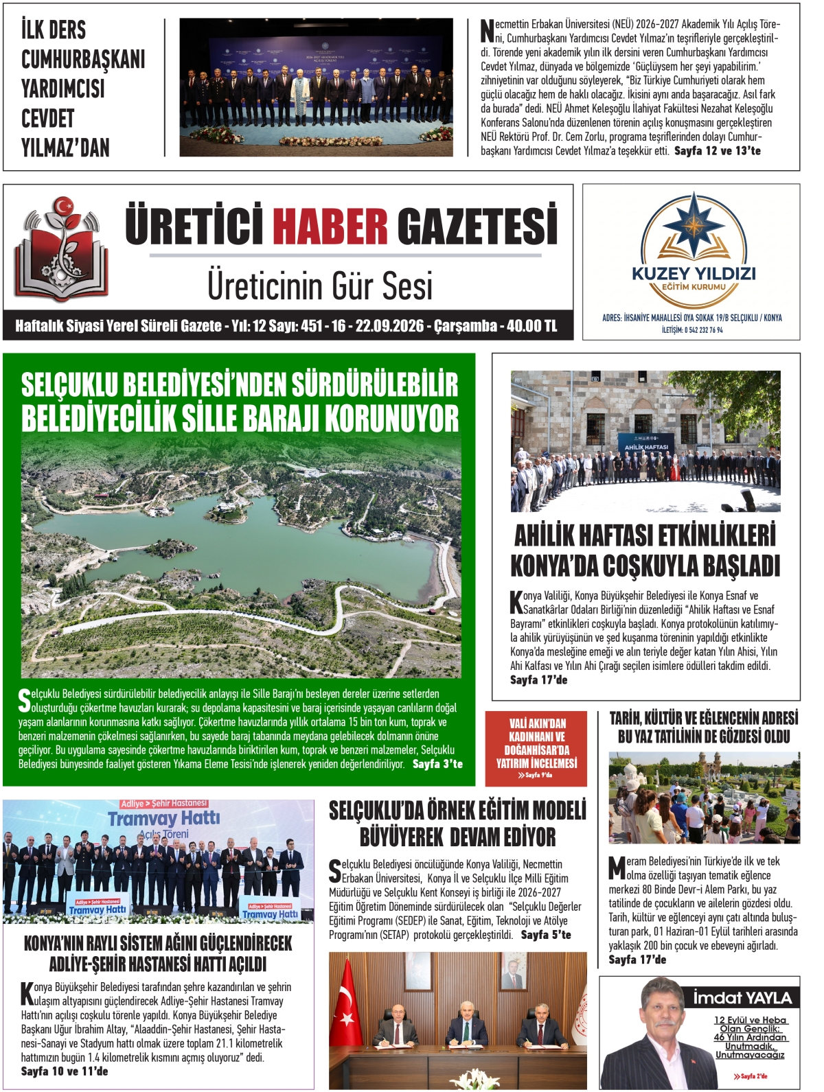 ÜRETİCİ HABER GAZETESİ 16.09.2026